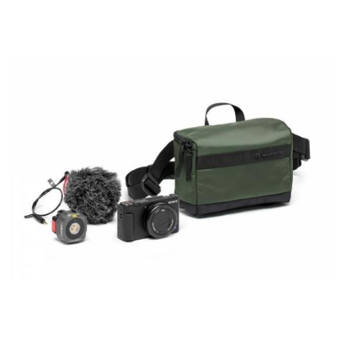 MANFROTTO STREET BORSA MARSUPIO FOTOGRAFICO IN TESSUTO TECNICO 24X15X13 CM CON TRACOLLA VERDE